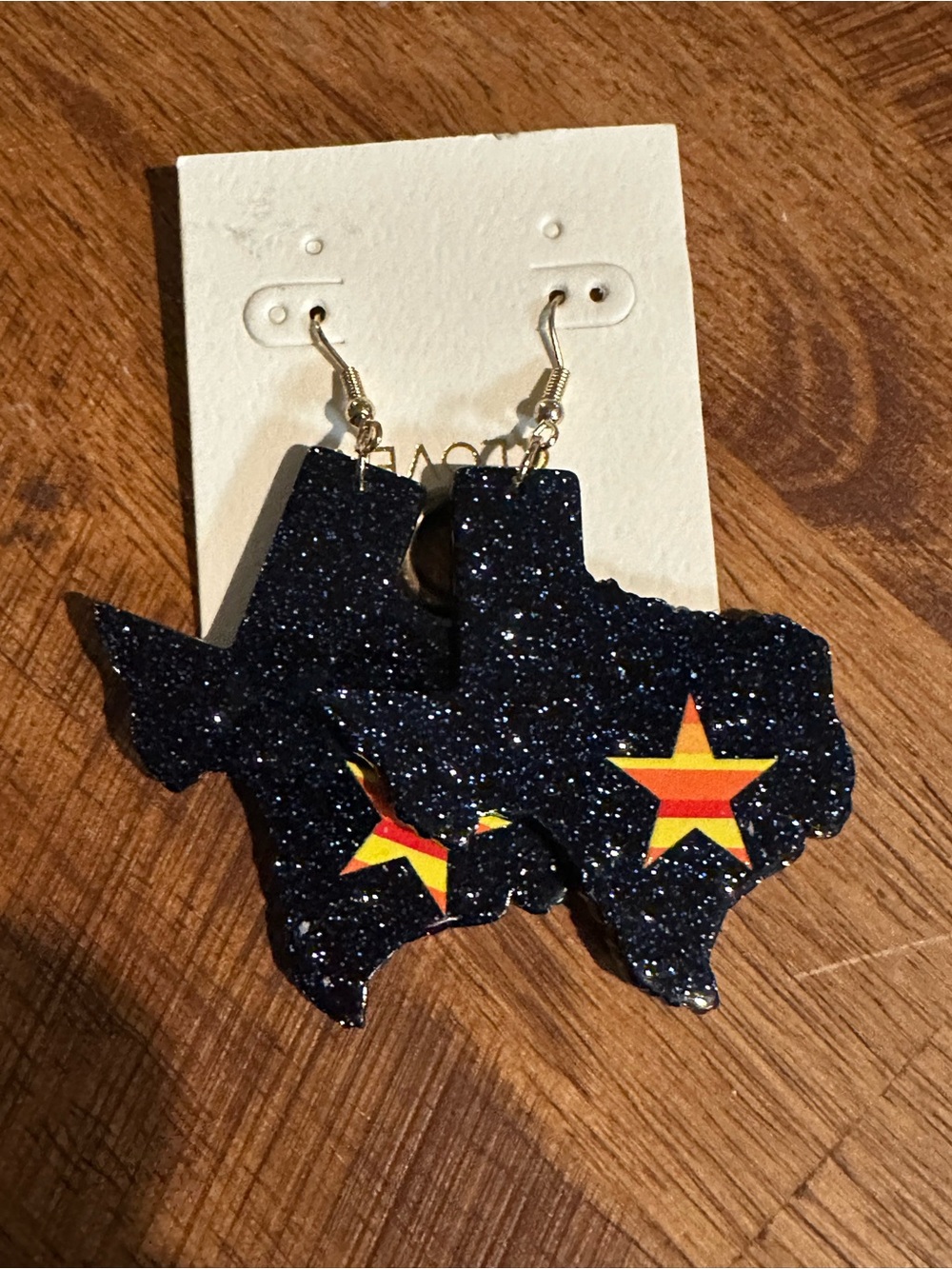 Astro Star Glitter Earrings - Navy